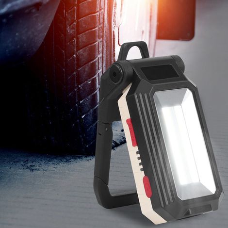 Mini lampe de travail LED COB pliable, lampe magnétique à luminosité réglable avec crochet, pour réparations extérieures, rechargeable par USB W559 (1/5)
