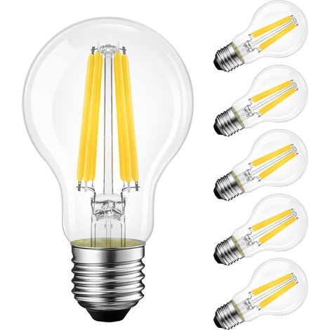 Ampoule E27 LED 11W, Ampoule LED E27 Blanc Chaud 2700K, Equivalent à Ampoules halogène 100W, 1521LM Ampoules Vintage, Non-dimmable, Lot de 6 (1/5)