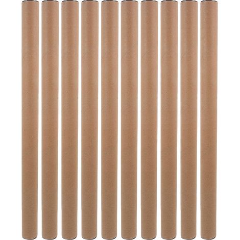 Tube de rangement pour affiches et documents, papier kraft 3,8 cm x 30,5 cm, lot 10, idéal le (1/5)