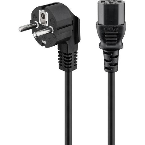 Goobay 50078 cable de transmisión Negro 2,5 m CEE7/7 IEC C13 (1/4)