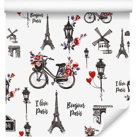 Papel pintado "I Love Paris" para salón y dormitorio, 50x1000 cm. (1/5)