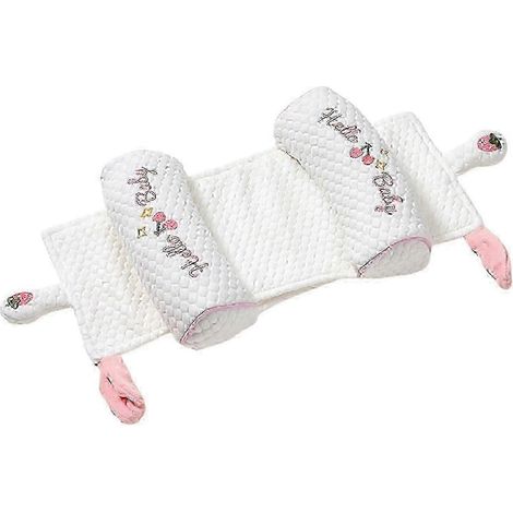 Oreiller bébé ajustable doux (Fraise et Cerise) pour nouveau-nés et nourrissons - Aide à prévenir et corriger le syndrome de la tête plate, favorise un sommeil confortable en chambre d'enfant (1/5)