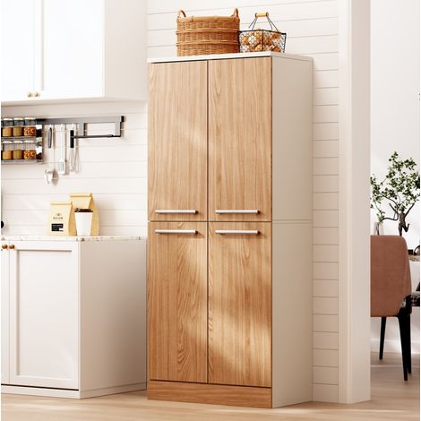 Armario de cocina de 4 puertas 76 x 42 x 179,5 cm con estantes ajustables HAVRYA (1/5)