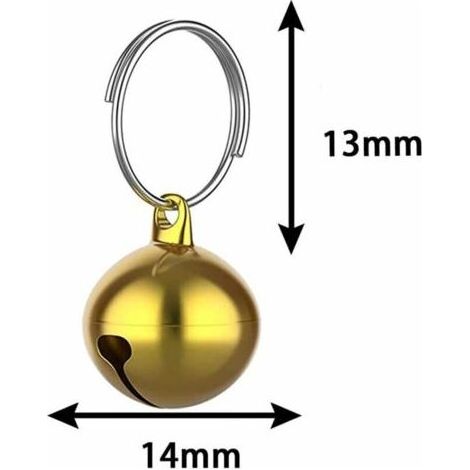 24PCS Pendentifs Grelots pour Collier de Chien ou Chat, 14mm Clochette pour Chat en Métal, Adorable Cloches pour Chiens Chat, Pendentifs de Cloches, Ensoleillé (1/5)