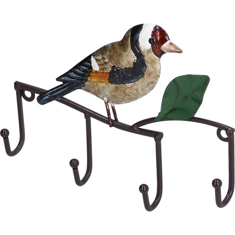 Porte-clés mural en fer, crochet oiseau pour porte, patère murale, support de vêtements pour chambre et salon (1/5)