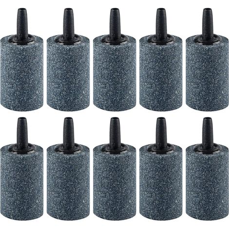 Lot de 10 pièces Aquarium Pierre à air 3 cm Cylindre diffuseur de Bulles - Dispositif pour Pompes à air Nano, Petits seaux, Aquariums et réservoirs DWC de Jardin extérieur (1/5)
