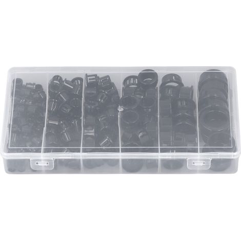 Lot de 160 passe-fils en nylon, protection câble plastique 5/16" 3/8" 1/2" 5/8" 3/4" 1", œillets à encliqueter pour perçage, kit multi-tailles (1/5)