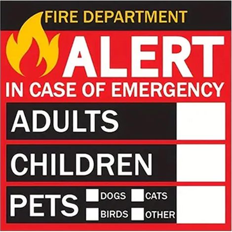 Autocollants De Sauvetage Incendie Pour Animaux À L'Intérieur Décalcomanies Autocollants Alerte Animaux Maison Pour Pompiers Maison Fenêtre Porte Voiture Camping-car (1/5)