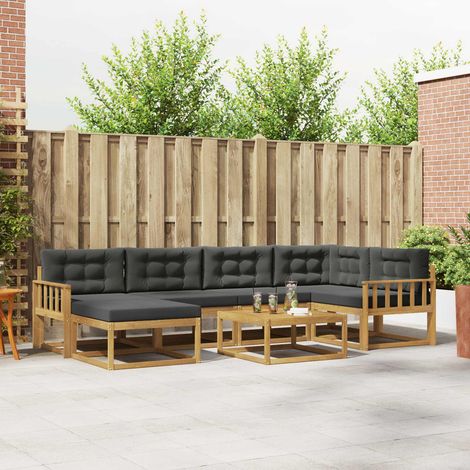 vidaXL Outdoor-Sofagarnitur 7 pcs Weiß und Anthrazit (1/5)