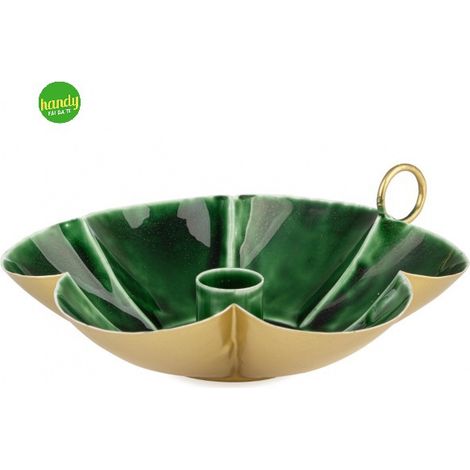 Portacandela 1P Kristel Bizzotto verde h 6 cm