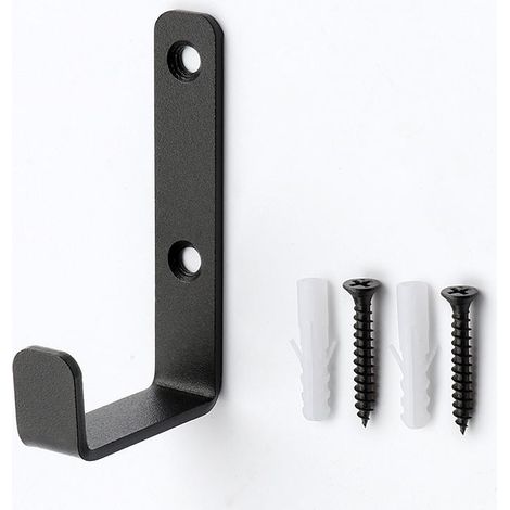 Confezione da 4 ganci da parete resistenti, ganci da garage a forma di J, ganci universali neri a vite, ganci da vite resistenti, ganci da garage, ganci da parete, ganci da parete resistenti (1/5)
