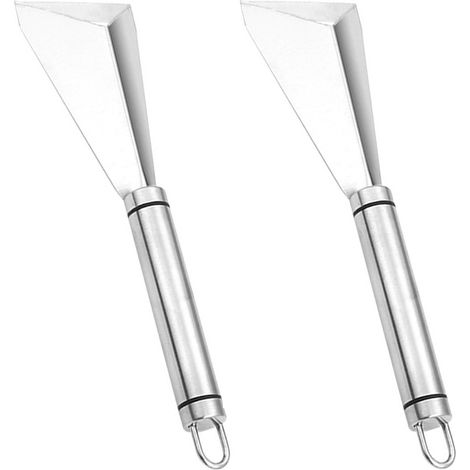 2 dreieckige Obstmesser aus Edelstahl, perfekt zum Dekorieren von Küchentabletts (silber) (1/5)