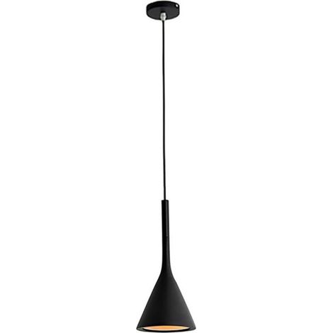 Luminaire Suspendu Moderne Macaron Plafonnier Suspendu E27 Éclairage Suspendu Simple en Aluminium pour îlot de Cuisine Salon Chambre Noir (1/5)