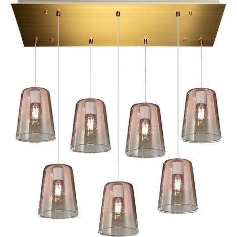 Lampadario classico top light shaded 1164os s7 r ra e27 led vetro colorato lampada soffitto (1/5)