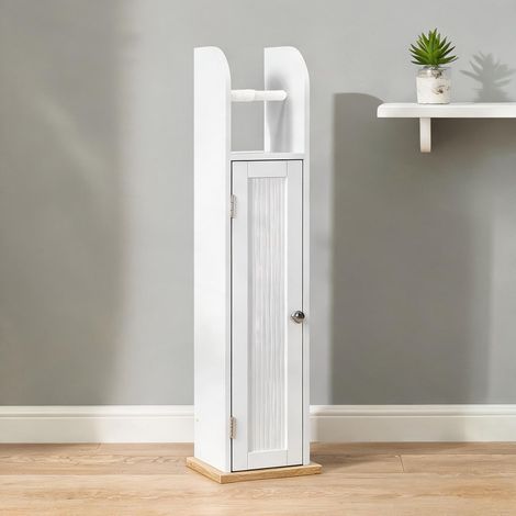 Armoire de rangement blanc en bois 20 x 20 x 80 cm (1/5)