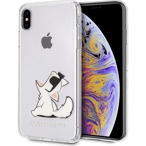 Karl Lagerfeld KLHCI65CFNRC funda rígida para iPhone XsMax transparente Choupette Fun (1/5)