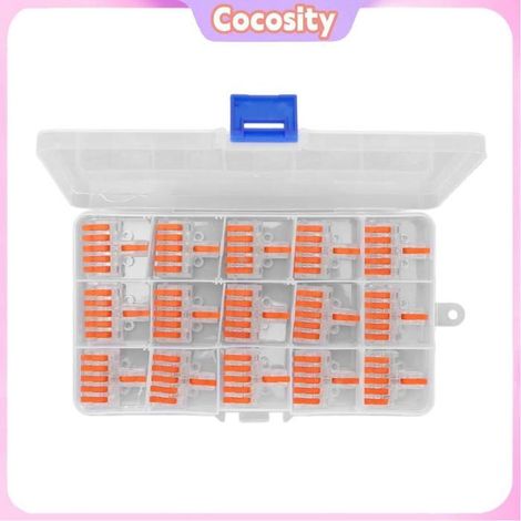Connecteurs de fils - COCOSITY - 15 pièces - Bornes à épissage rapide - Transparent PC - Isolation ignifuge (1/5)