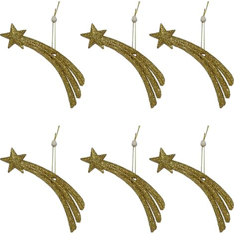 6 Stelle comete oro  appendino decorazione albero di natale presepe addobbi cm15 (1/3)