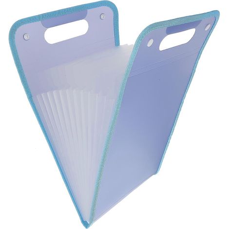 Erweiterbare Aktenmappe, Papiermappe, tragbare Aktenmappe, Aktenbox mit großem Fassungsvermögen-Blue (1/3)