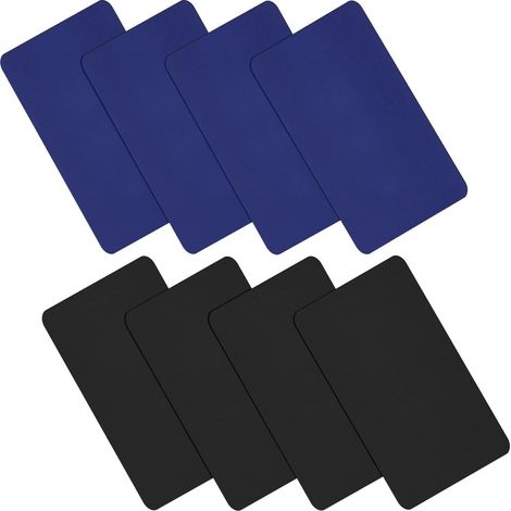 Patch de réparation en nylon autocollant - imperméable - découpable - 8 pièces - pour vestes, tentes, sacs de couchage (noir, bleu marine) (1/5)