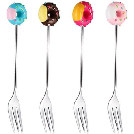 Fourchettes à dessert - Acier Inox - 4pcs - Design mignon - Compatible lave-vaisselle - Durable (1/4)