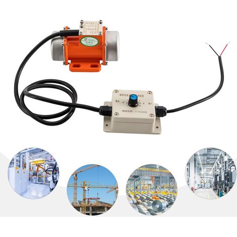 Motor vibratorio trifásico 4000 RPM 30 W, motor vibratorio eléctrico, fuerza de excitación, vibración ajustable sin escobillas, hormigón, CC, con controlador de velocidad 2,8 A (24 V) (1/5)