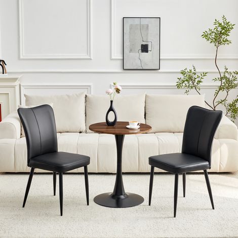 MEUBLIV Tavolo e sedie 60 cm nero – piano in MDF e 2 sedie in PU, 2 posti (1/5)