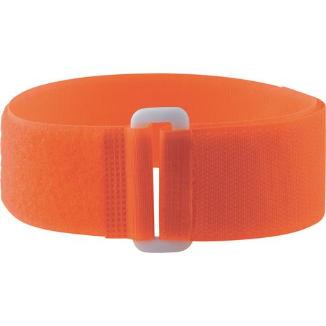 5 Bracelets auto-agrippants fluo avec passant orange (1/4)