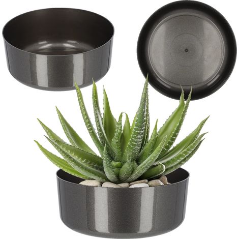 Housse de pot de fleurs, design durable, compatibilité avec les plantes d'intérieur, Gris Foncé, Petit (1/2)