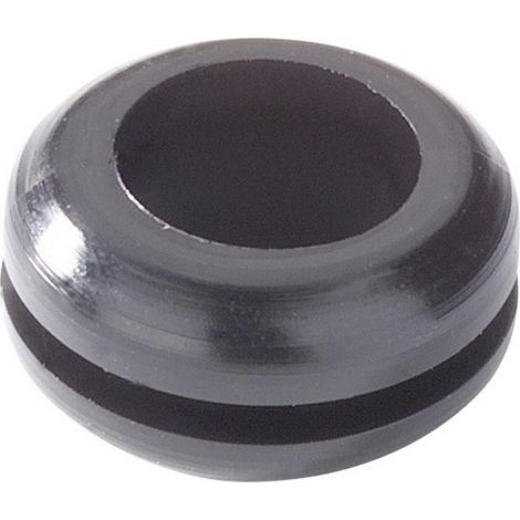 HellermannTyton HV1215-PVC-BK-N1 Kabeldurchführung   Klemm-Ø (max.) 6 mm Plattenstärke (max.) 1 mm P (1/4)