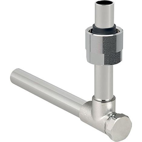 Geberit Metallrohr-Passwinkel 90 Grad absperrbar, mit Anschlussverschraubung für Eurokonus D 15mm, vernickelt (1/5)