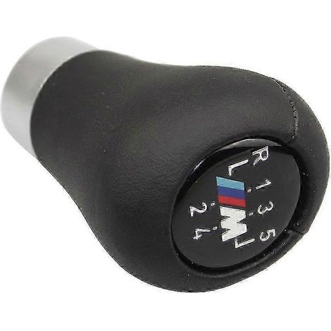 Pommeau de levier de vitesses manuel en cuir noir avec adaptateur pour BMW Série 1 (1/4)