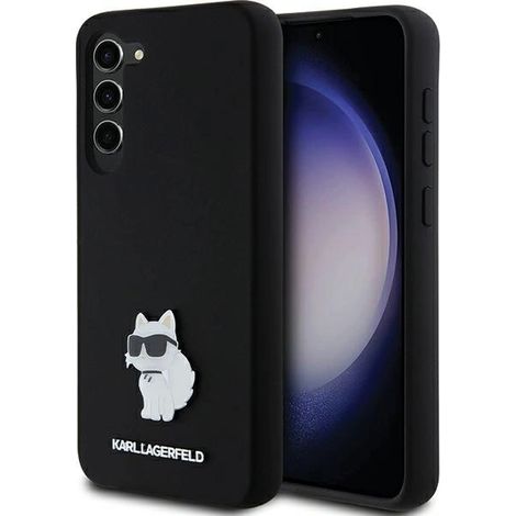 Karl Lagerfeld KLHCS24MSMHCNPK S24+ S926 schwarzes/schwarzes Hartschalenetui Silikon Choupette Metallpin (1/5)