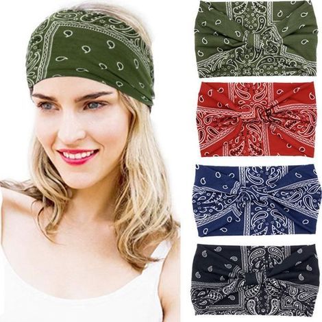 Multicolor Headbands - Set of 4 - Soft and Comfortable Elastic (1/4)