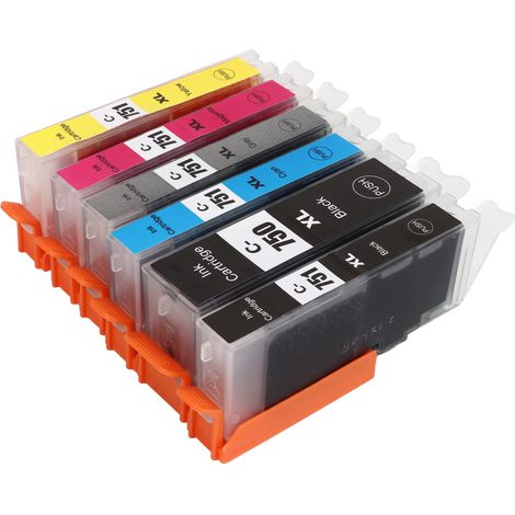 Les cartouches d'encre pour imprimante 750-751 avec remplissage d'encre sont compatibles avec les cartouches d'encre 6 couleurs pour les imprimantes PIXMA MG5470/MG5670/MG6370/MG6470/MG6670. (1/5)