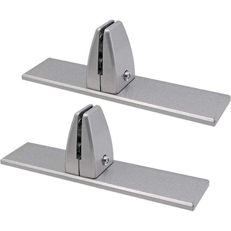 Lot de 2 pinces de séparation de bureau avec vis de montage, pour écran de bureau de confidentialité en alliage d'aluminium pour cloison de bureau (gris) (1/5)