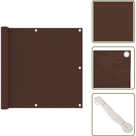 Paravento in tessuto oxford - vidaXL Paravento da Balcone Marrone 90x600 cm in Tessuto Oxford -