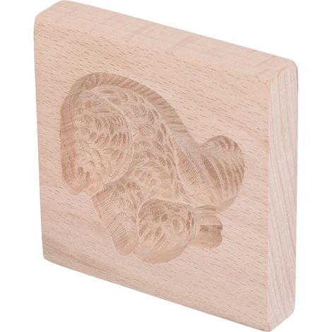 Wiederverwendbare und abwaschbare Keksform aus Buchenholz mit Eichhörnchenmotiv zum Backen. (1/5)