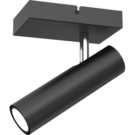 Lampada parete/soffitto orientabile nera GU10 8W Axion Luminex