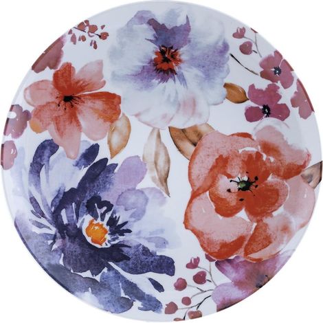 Plat de service en porcelaine 30 cm décoration florale Peonia