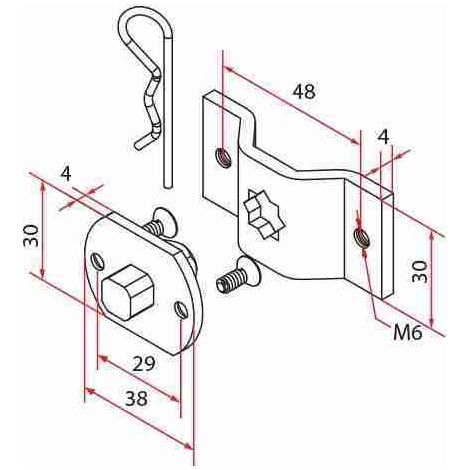 Tm2 35 Quadrat- und Omega-Stifthalterung Faac A35060552 Automatisierung Automatische Steuerungen