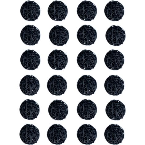 24pcs 2 pouces rotin en osier boule décoration vase remplissage décoration à la maison (noir) (1/5)