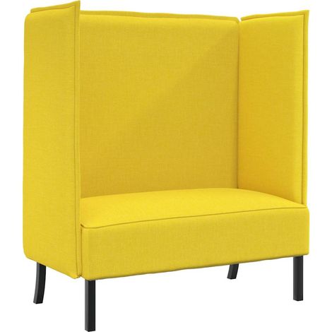 Canapé  Sofa à Haut Dossier 101cm Jaune clair tissu (1/5)