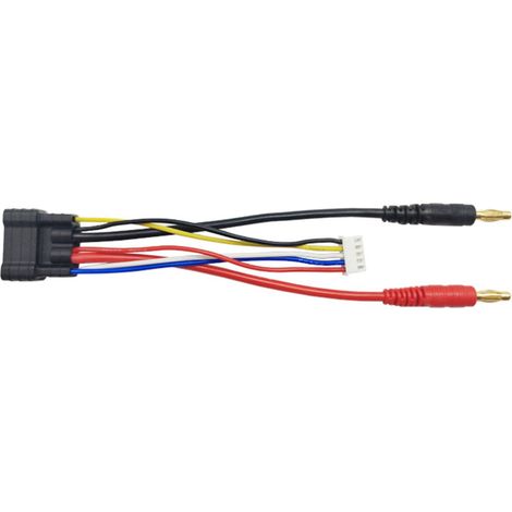 Adaptateur de charge de batterie équilibré 4S XH2.5, avec fiche d'équilibre JST-XH, câble de connexion de batterie LiPo, câble banane, connecteur de faisceau de batterie, compatible avec 1/8 (1/5)
