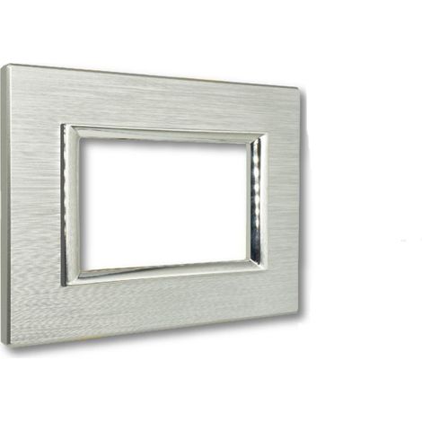 Placca Interruttore Luci Vetro Grigio Compatibile Matix 3 Moduli C4803 VAZ (1/4)