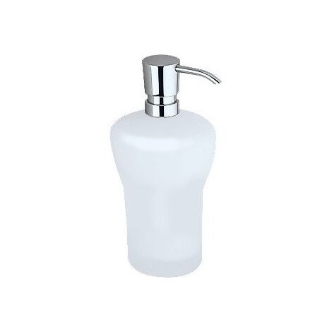 Dispensador de loción JOLY completo, vidrio opalino cromado mate KEUCO