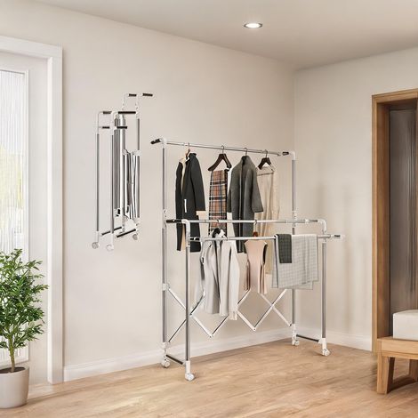 SunJet Porte-manteau, vestiaire sur pied, Séchoir à linge pliable - Réf. KOKP85SK9LX9 (1/5)