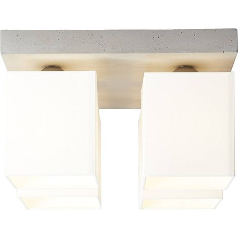 BRILLIANT Lampe Monty Deckenleuchte 4flg beton/weiß  4x A60, E27, 40W, geeignet für Normallampen (nicht enthalten)