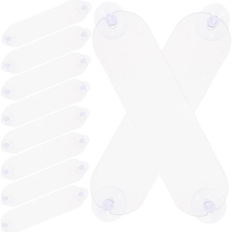 10 Pièces Porte-Carte de Péage pour Voiture, Porte-Cartes pour Pare-Brise de Voiture en Acrylique Ventouses en Verre, Transparent, pour Permis de Stationnement et Badges (1/5)