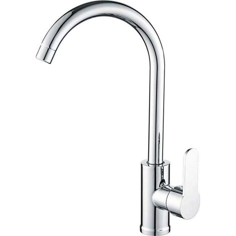Rubinetto da cucina girevole a bocca alta, elegante miscelatore per lavello, rubinetto con aeratore rimovibile per acqua calda e fredda.